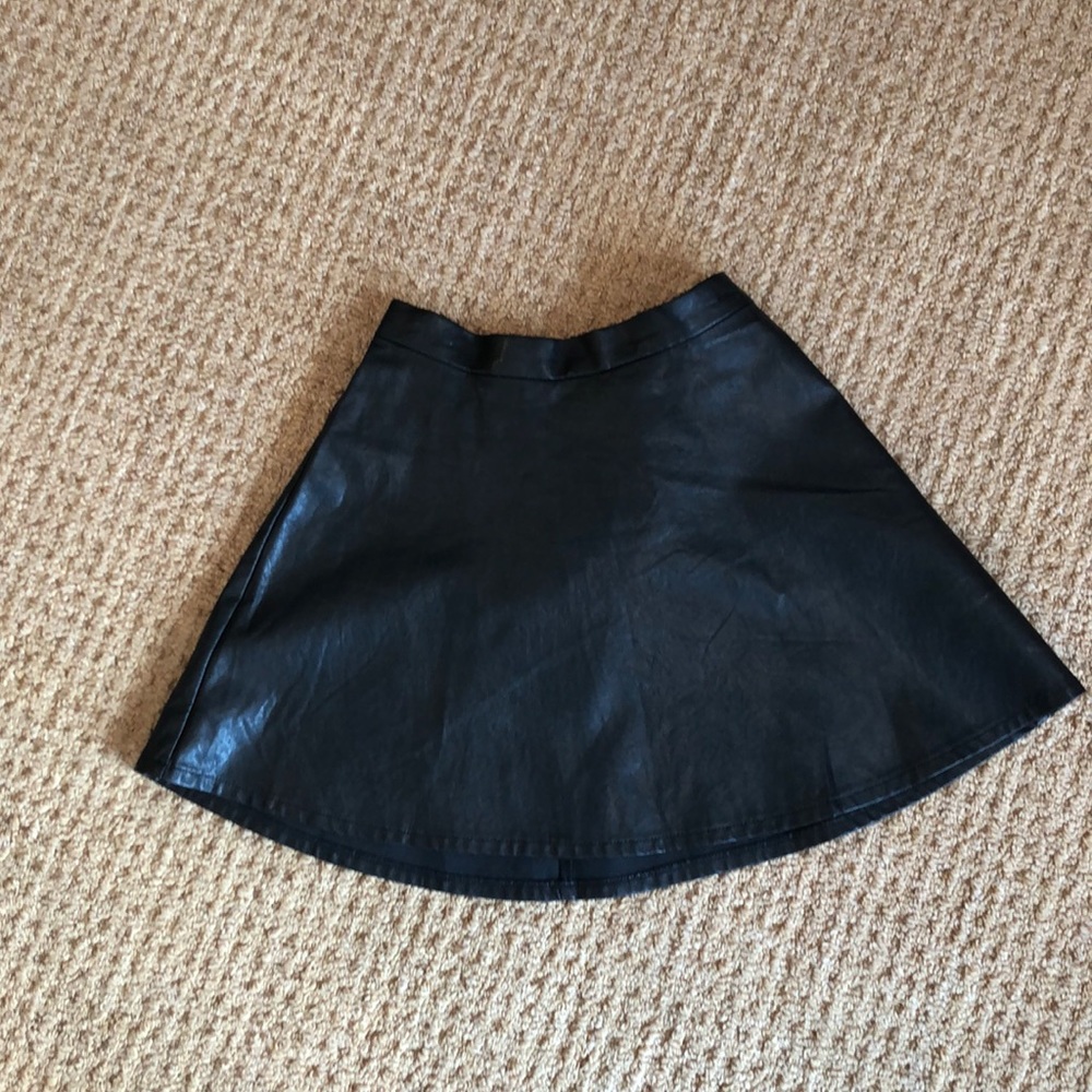 Black leather skirt